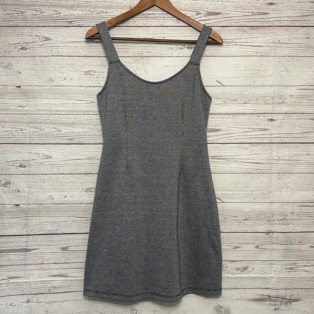 Forever 21 Houndstooth Mini Dress Black White Sleeveless Scoop Neck Size Large